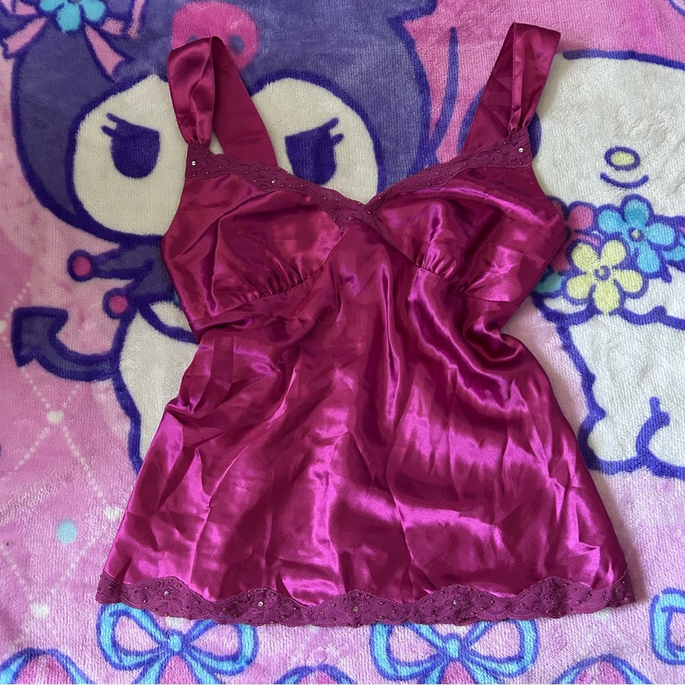 Charlotte Russe Fuchsia Satin Top